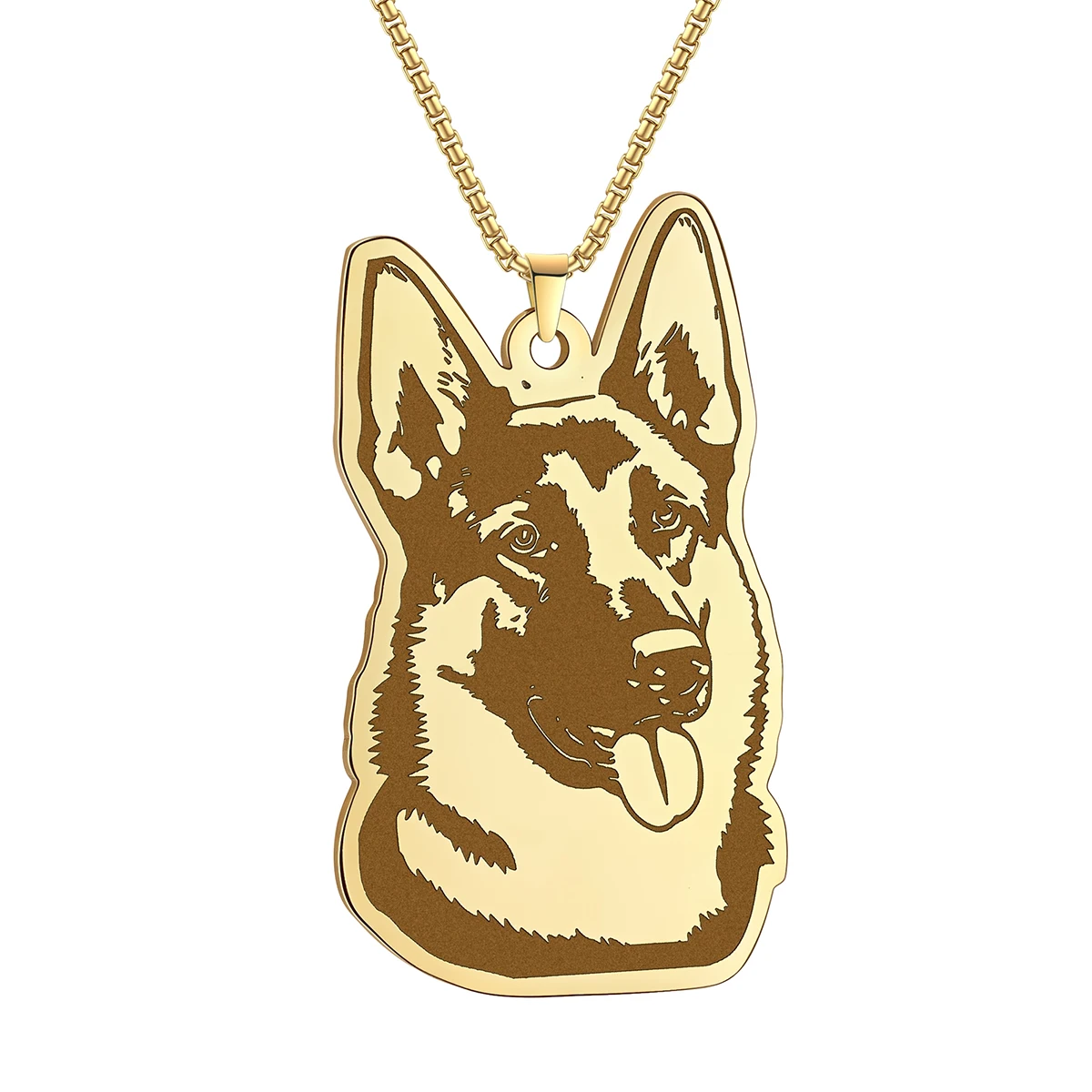 CHENGXUN German Shepherd Necklace Women Men Jewelry Stainless Steel Animal Pendant Necklaces Party Gift