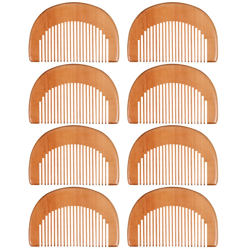 8 قطعة أمشاط خشبية مضادة للكهرباء الساكنة المحمولة تصفيف الشعر مدلك فروة الرأس دائم المنزل السفر استخدام مشط فروة الرأس ، أمشاط تدليك #4