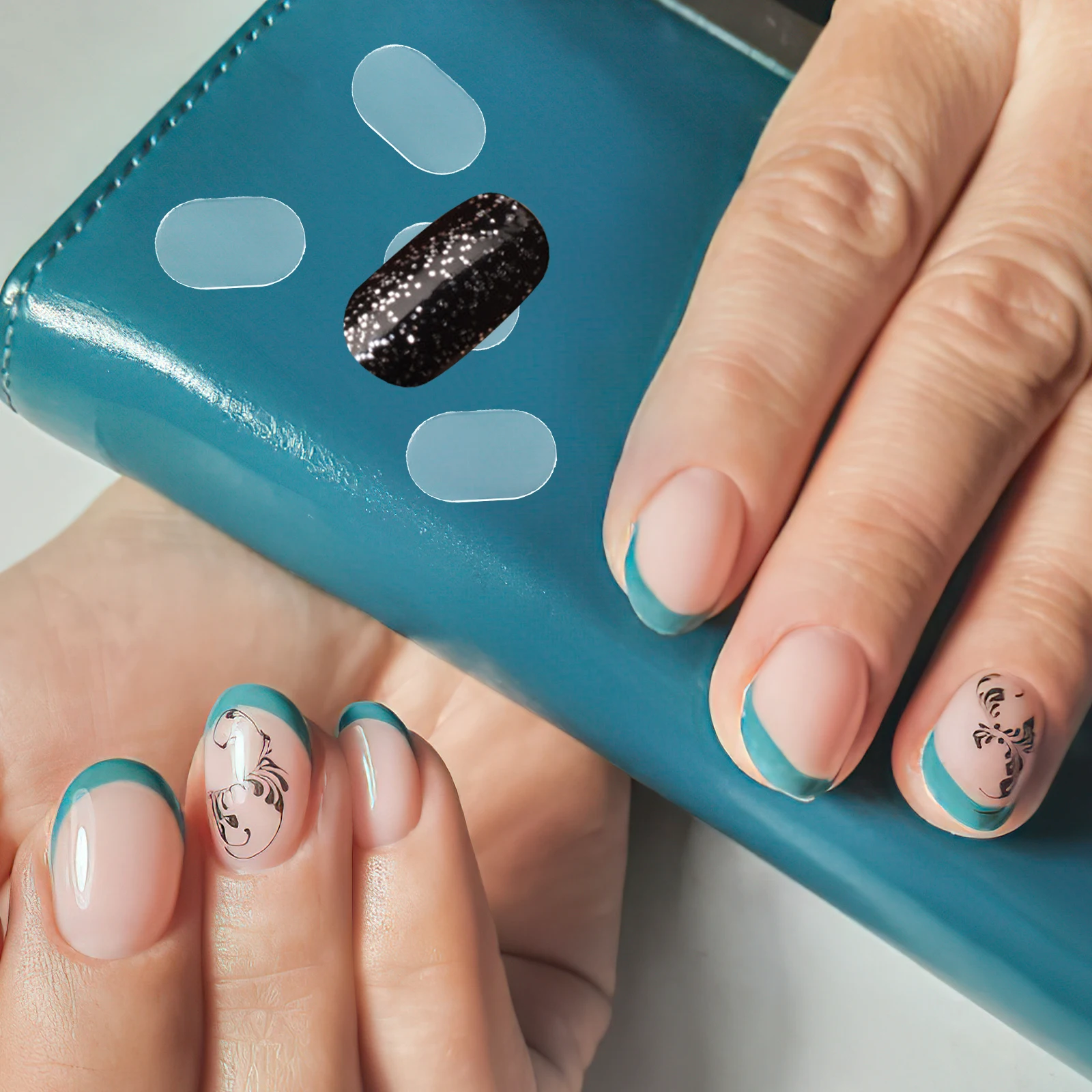 

10 Sheets Nail Art Double-Sided Glue Strong Adhesive Fake Nail Pastes Invisible Fixing Tape Manicure Sticker Salon Use