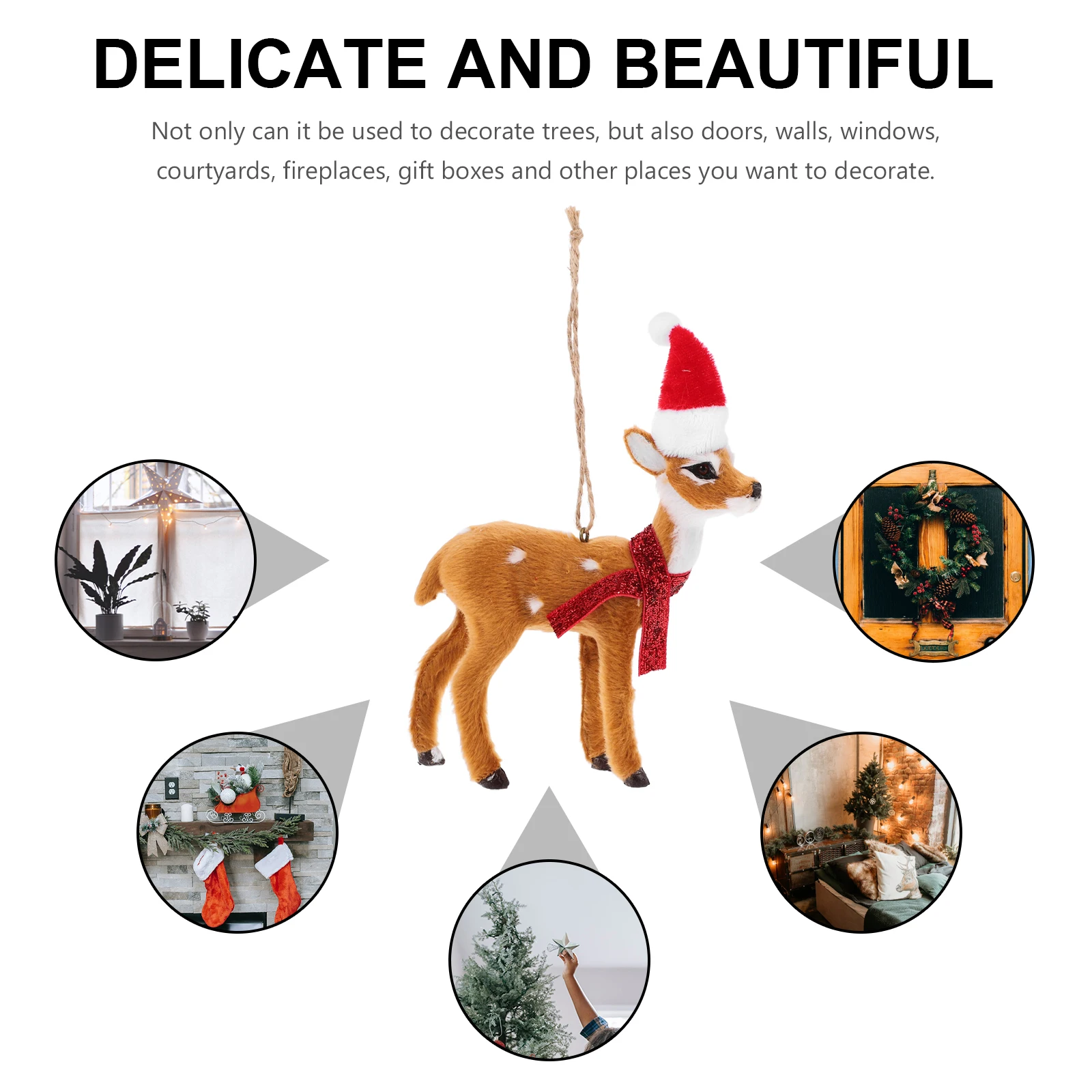 

Xmas Tree Hanging Ornaments Cute Christmas Deer Decor Sturdy Design Party Props Home Garden Decor Xmas Party Decorations