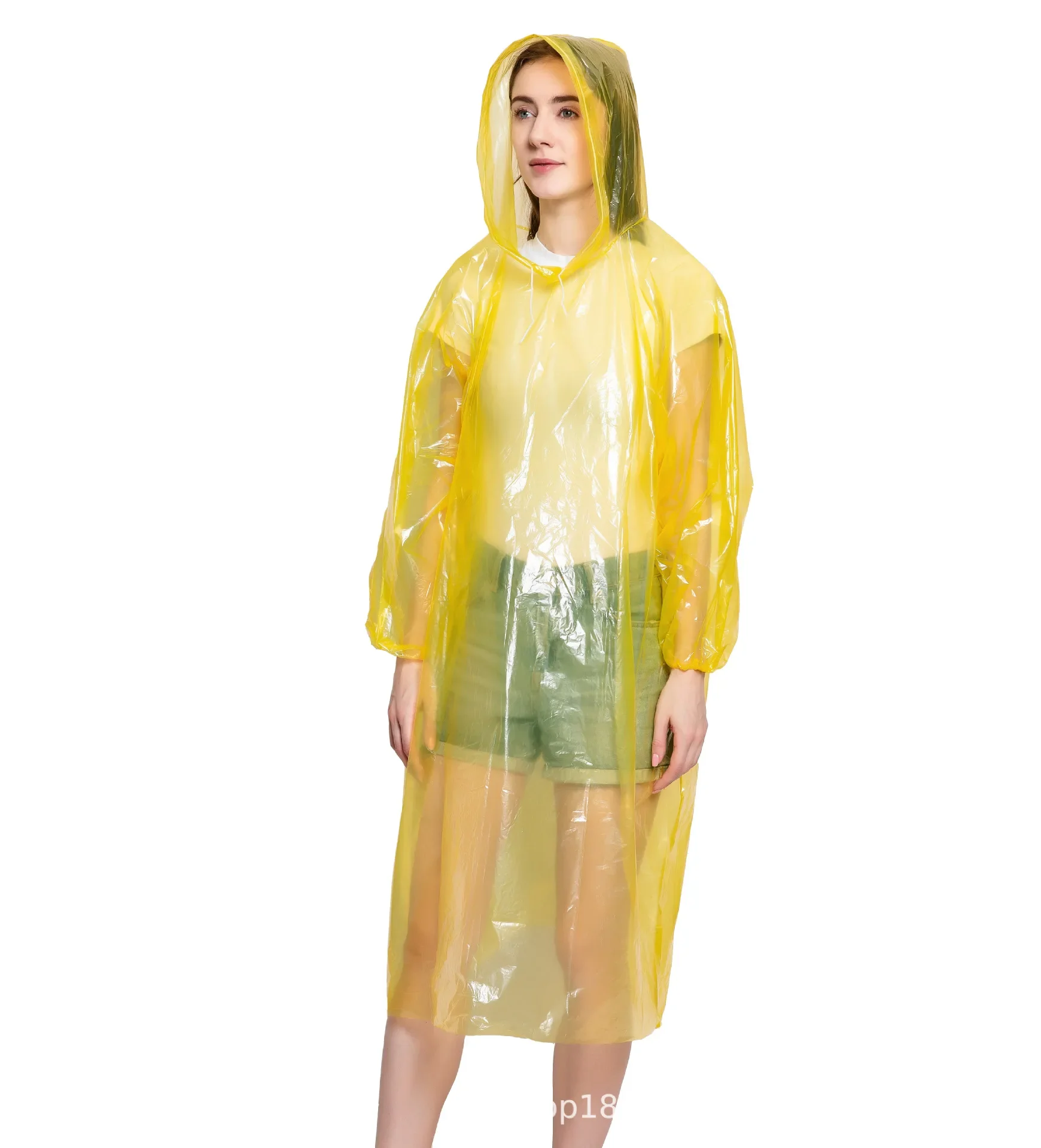 PE Portable Disposable Thickened Poncho Travel Outdoor Emergency Adult One-piece Raincoat  Rain Coat  Kids Raincoat