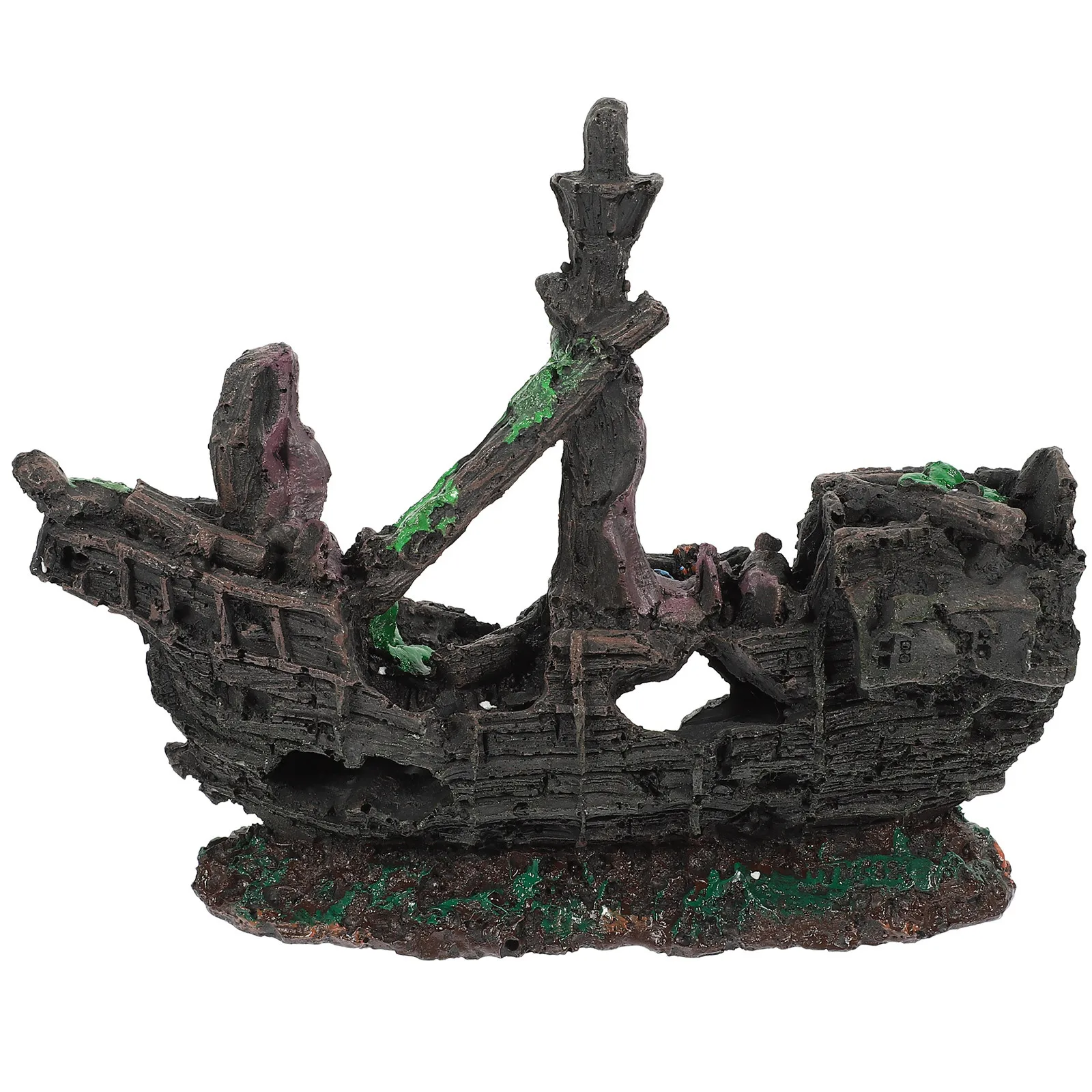 

Pirate Ship Adorn Aquarium Resin Shipwreck Decor Lifelike Fish Tank Ornament Underwater Craft Aquarium Shipwreck