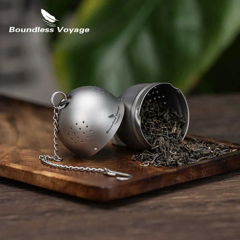 

Титановый заварочный шар Boundless Voyage, большой (4 см) с цепочкой 11 см, мелкоячеистый фильтр для рассыпного чая, легкий.