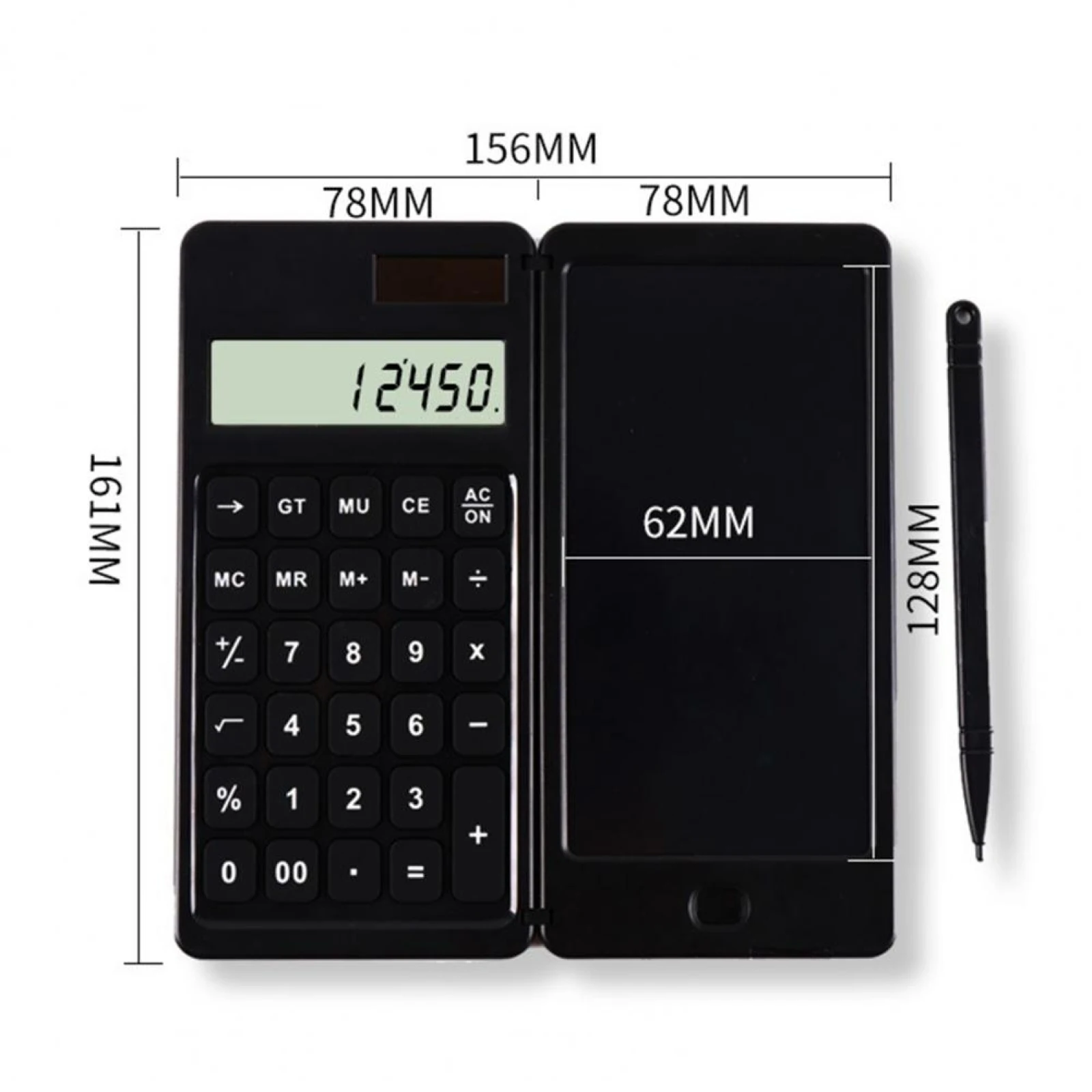 Multifunctional Calculator Handwriting Board Learning Office Portable Folding LCD Writing 10 Digit Display Math Calculation Tool