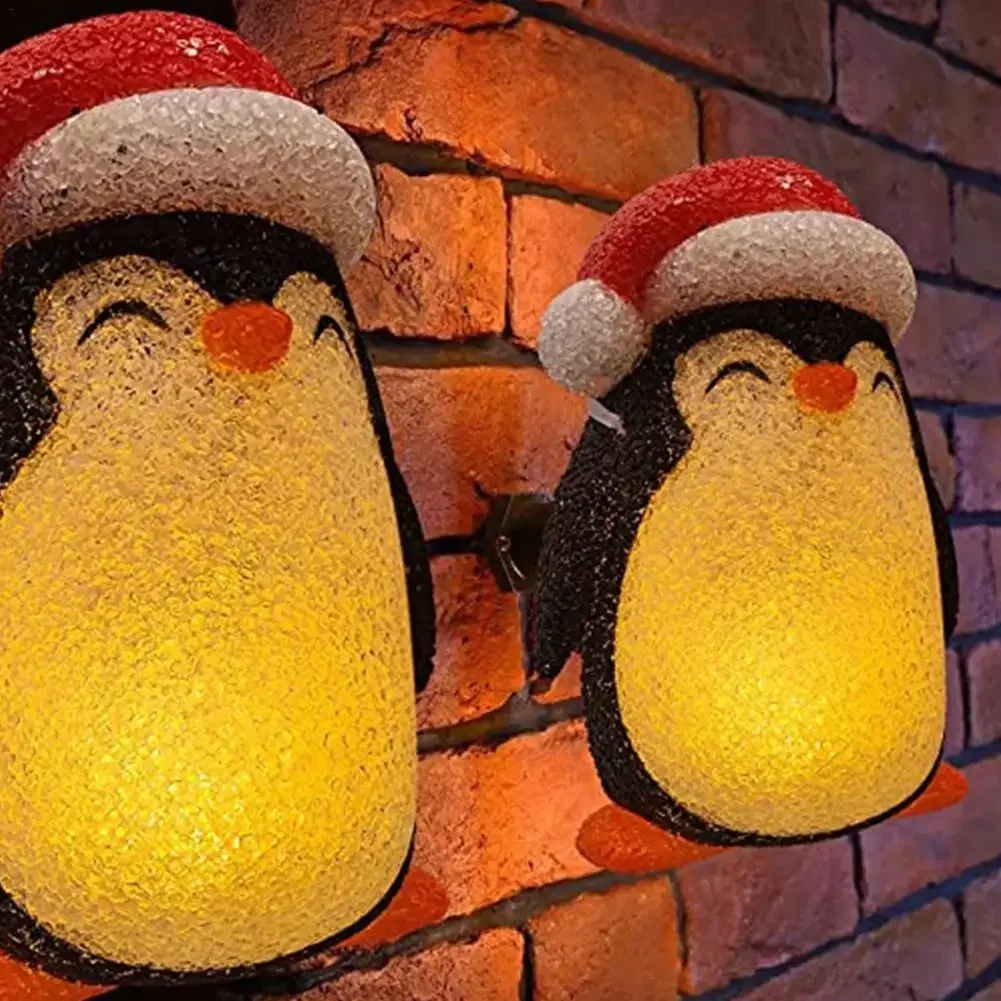 Kerstpinguïn lampenkap wandlamp - veranda verlichting buiten - nieuwjaarsdecoratie 2022