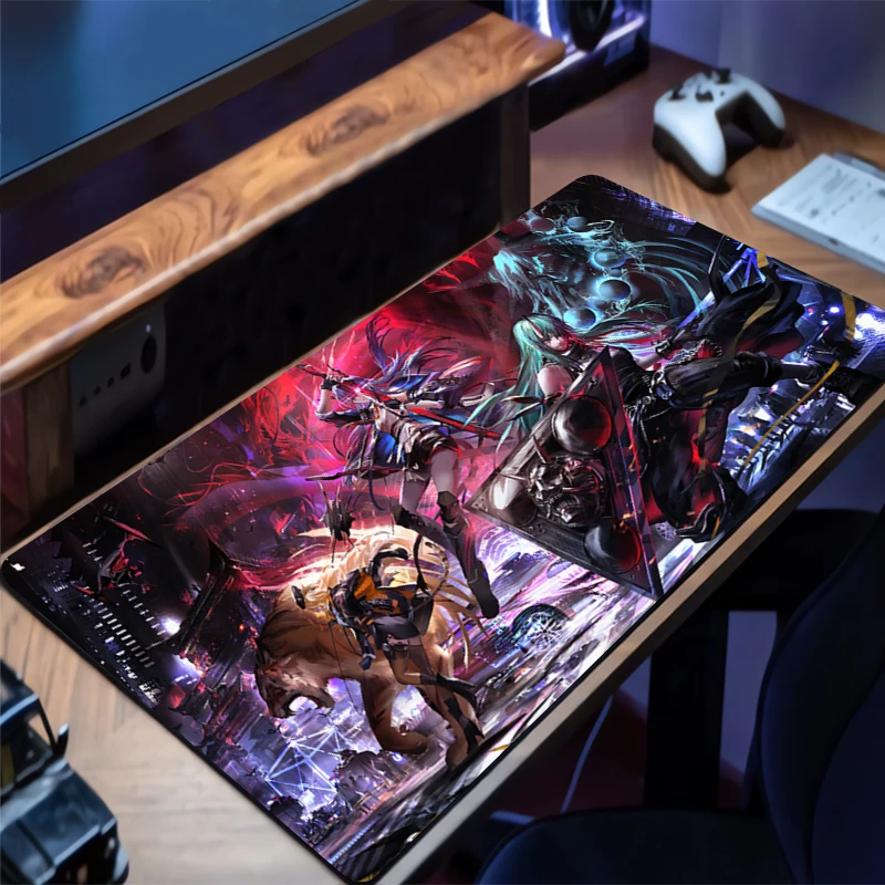 Alas Mouse Besar Arknights Chen E-sport Game Player Mouse Pad Keyboard Pad Non-slip Mat Coaster PC Karpet Anime Permainan Mousepad