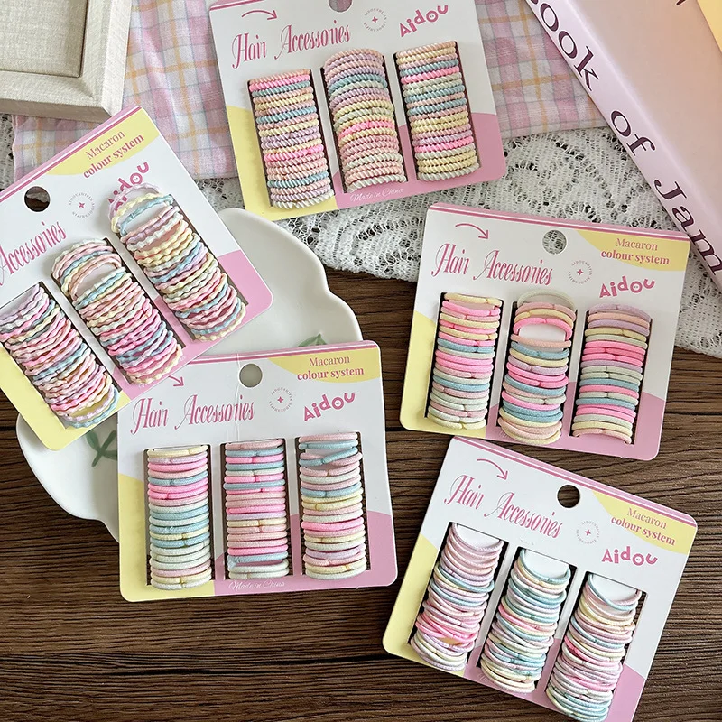 

60/90pcs Children's Hair Rope Ties Girls Small Candy Color Braided Rubber Band Elastic Hair Bands Kids Headwear Hair Accessories