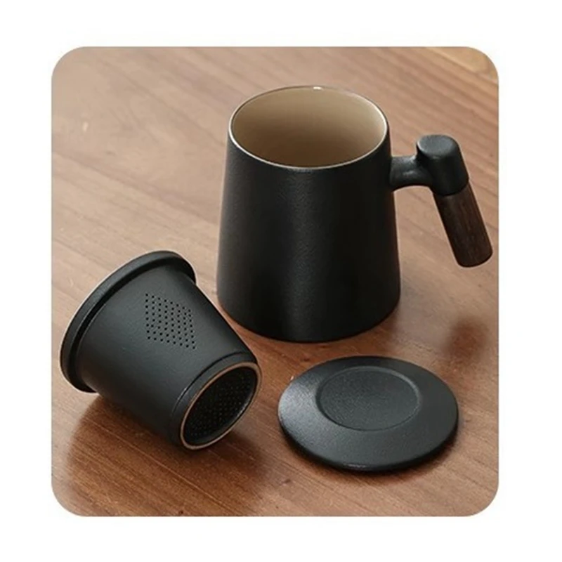 Mug Ceramic Tea Water Separation Bubble Cup Home Belt Handle Filter Tea Leak With Cover Drinkware Type Shape Parts Accessories