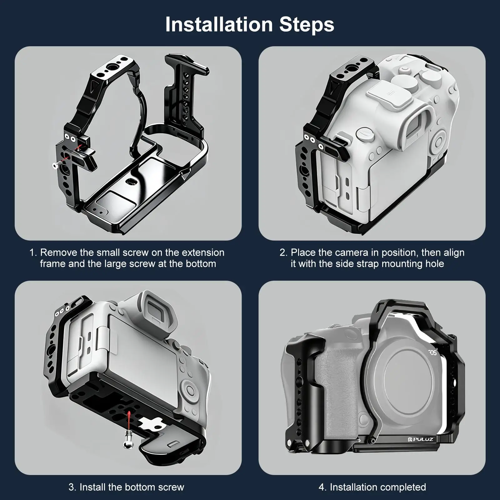 Für Canon EOS R6 III PULUZ Live-Streaming-Kamerakäfig Aluminium-Erweiterungsrahmen für Canon EOS R6 III – Detail 12