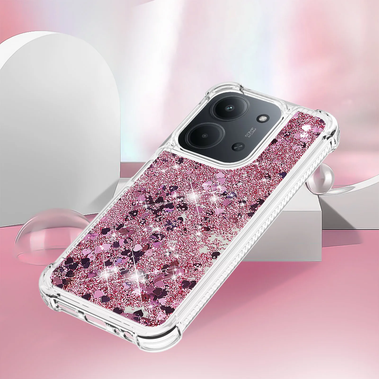 حافظة هاتف بلينغ سائل لامع رملية لهاتف Xiaomi 15C وسادة هوائية مقاومة للصدمات ومضادة للخدش وغطاء حماية لطيف للفتيات #3