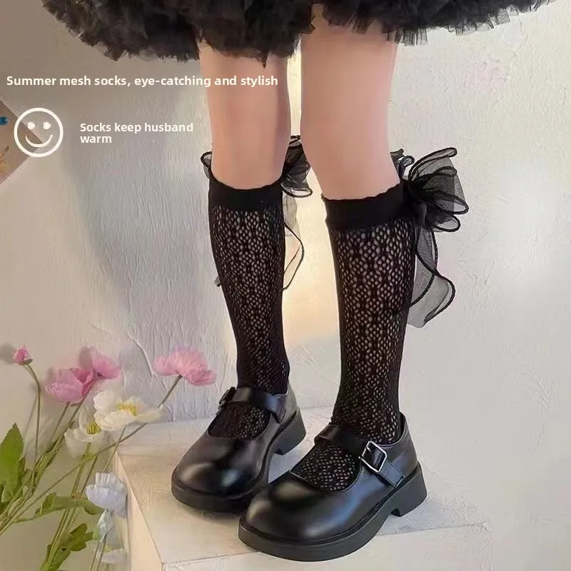 Summer Lace Knee High Stockings for Girls Sweat Absorbing Long Socks Lolita JK Baby Princess Breathable Comfort