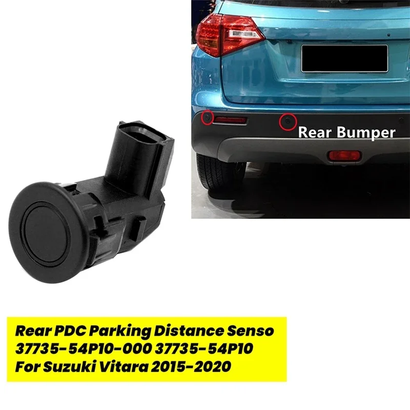 37735-54P10-000 PDC Parking Sensor Rear Bumper Reverse Radar Detector for Suzuki Vitara 2015-2020 Backup Assist OEM Replacement