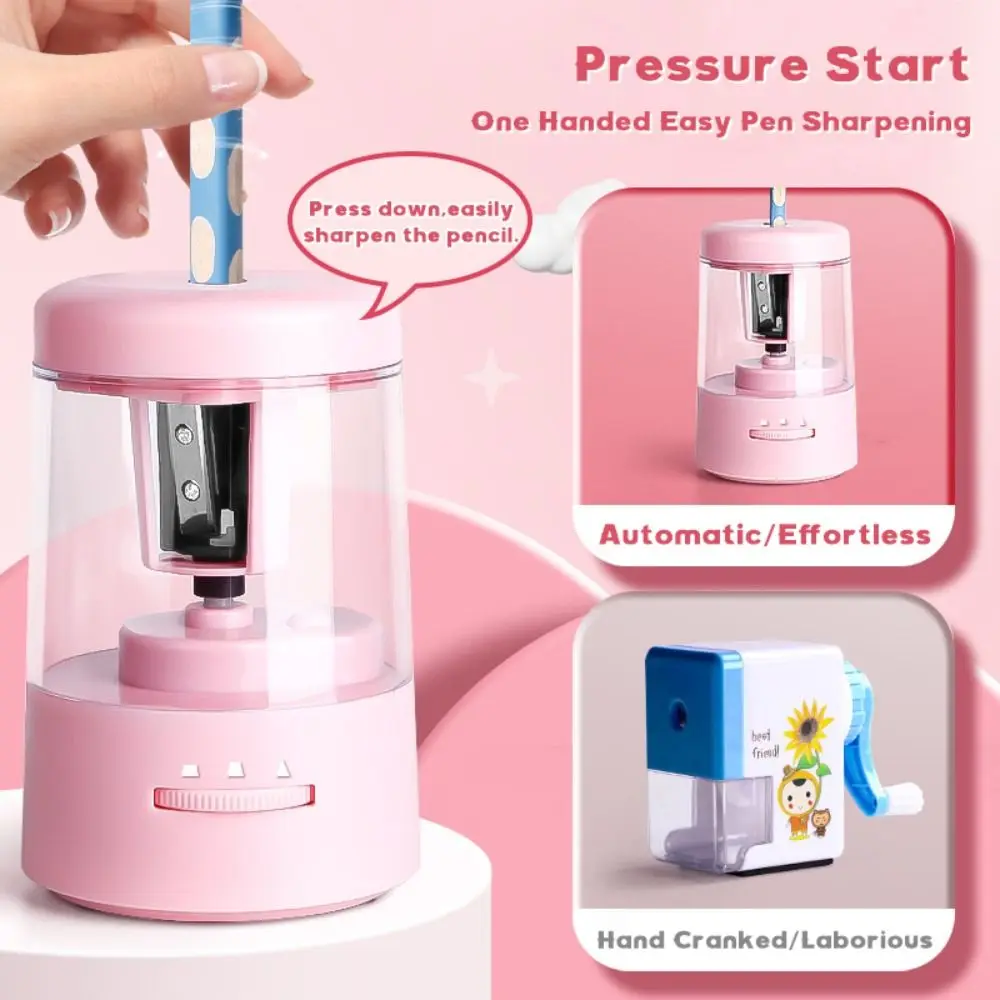 Three Gear Adjustable Electric Pencil Sharpener USB&Battery Dual Power Supply Automatic Pencil Sharpener Pencil Sharpening Tool