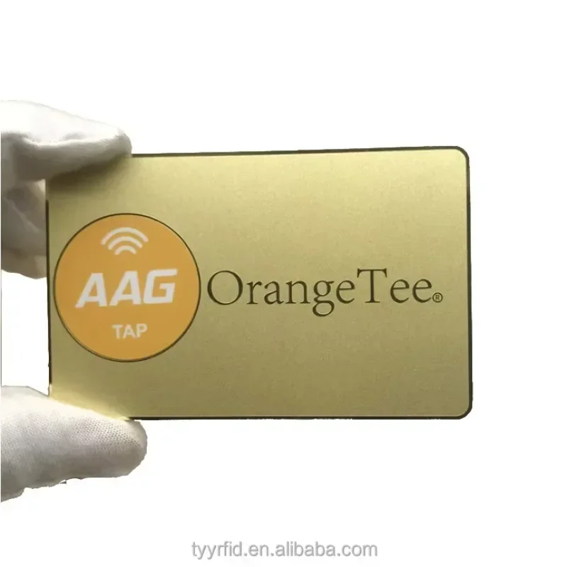 

Custom Blank NFC Business Card 13.56Mhz RFID NFC Digital Business Cards NFC Luxury 24k Gold Metal Business Card with Engrave