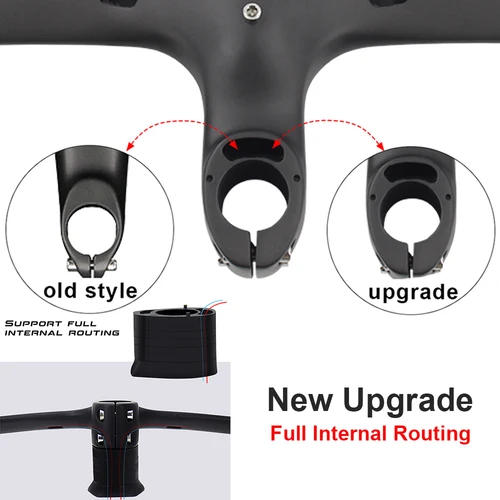 Imagen 2 del producto Manillar integrado de bicicleta AERONOVA, manillar de bicicleta de carretera de carbono mate UD negro para ciclismo