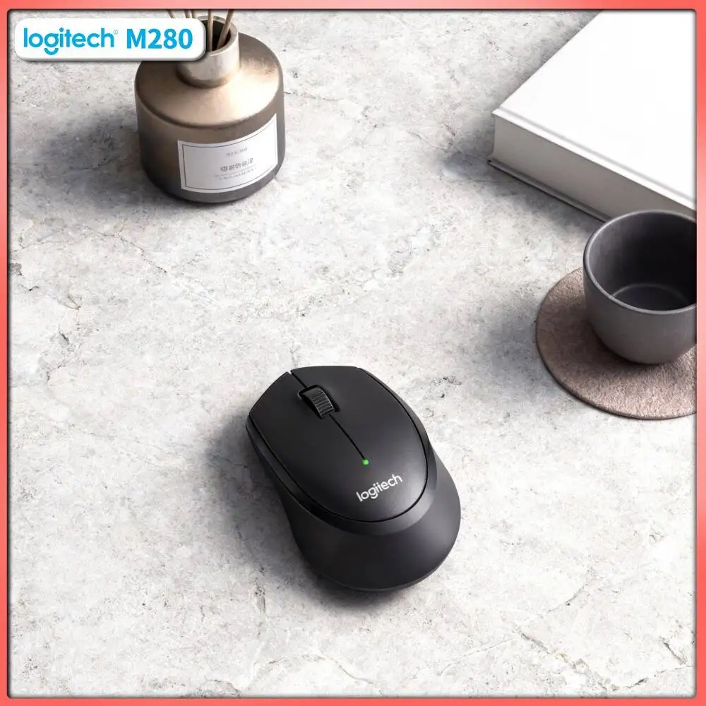 Logitech M280 Ergonomic Wireless Mouse Slip-Resist Grips 2.4GHz Nano Dongle 10m Range for Study PC Mac Linux