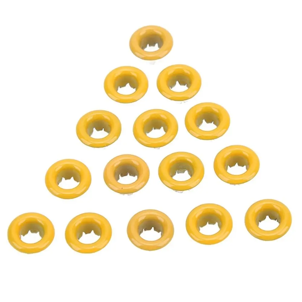 500pcs 4.5mm Hole Eyelet Grommets Kit Yellow & Blue Fine Workmanship Metal Eyelets Kit Round Grommets Set For DIY Projects