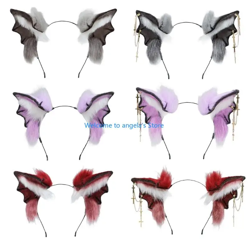 

X4YC Bloodsucker Fashion Hairband Soft Comfortable Realistic Bats Ears Headpiece for Halloween Birthday Party