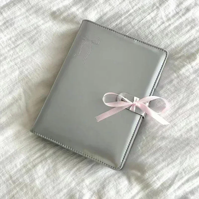 

Pu Leather Silver A5 Binder Korea Kpop Photocards Collect Binder Idols Photo Album Photo Card Cover Photographs Collection Book