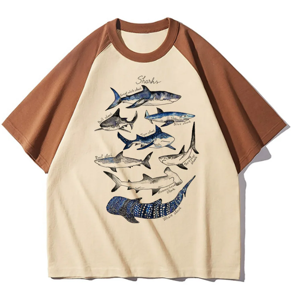 Whale top women manga printed design t-shirts girl anime clothes