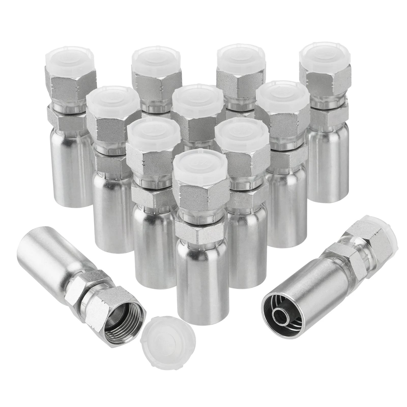 

Набор из 12 гидравлических фитингов 3/8 дюйма, внутренний диаметр 3/8 дюйма Шланг x 1/2" JIC 37 ° Комплекты гидравлических фитингов с поворотным соединением для женских шлангов