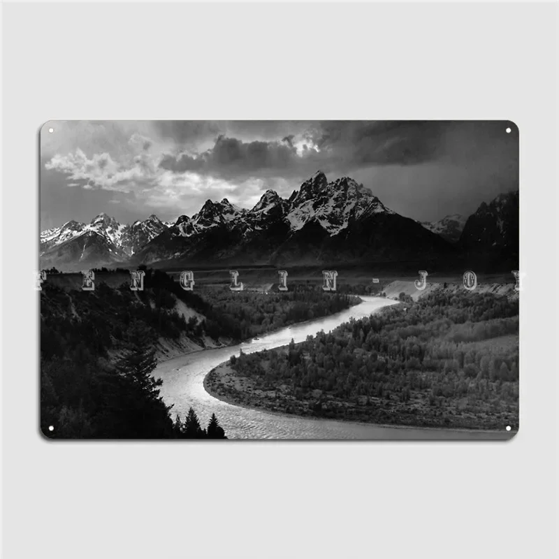 Ansel Adam The Tetons And The Snake River Poster Metal Plaque Cinema Living Room Cinema Decoration Plates Tin Sign Posters