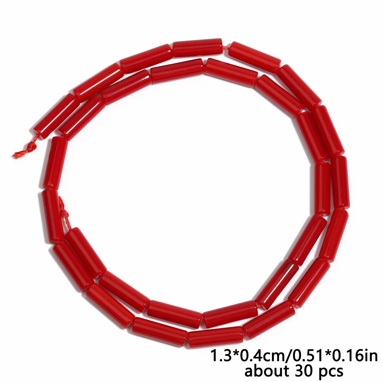 13x4mm Round Tube Shape Beads Red Coral Stone Beads for Jewelry Making Diy Wristband Necklace Loose Beads Accessories