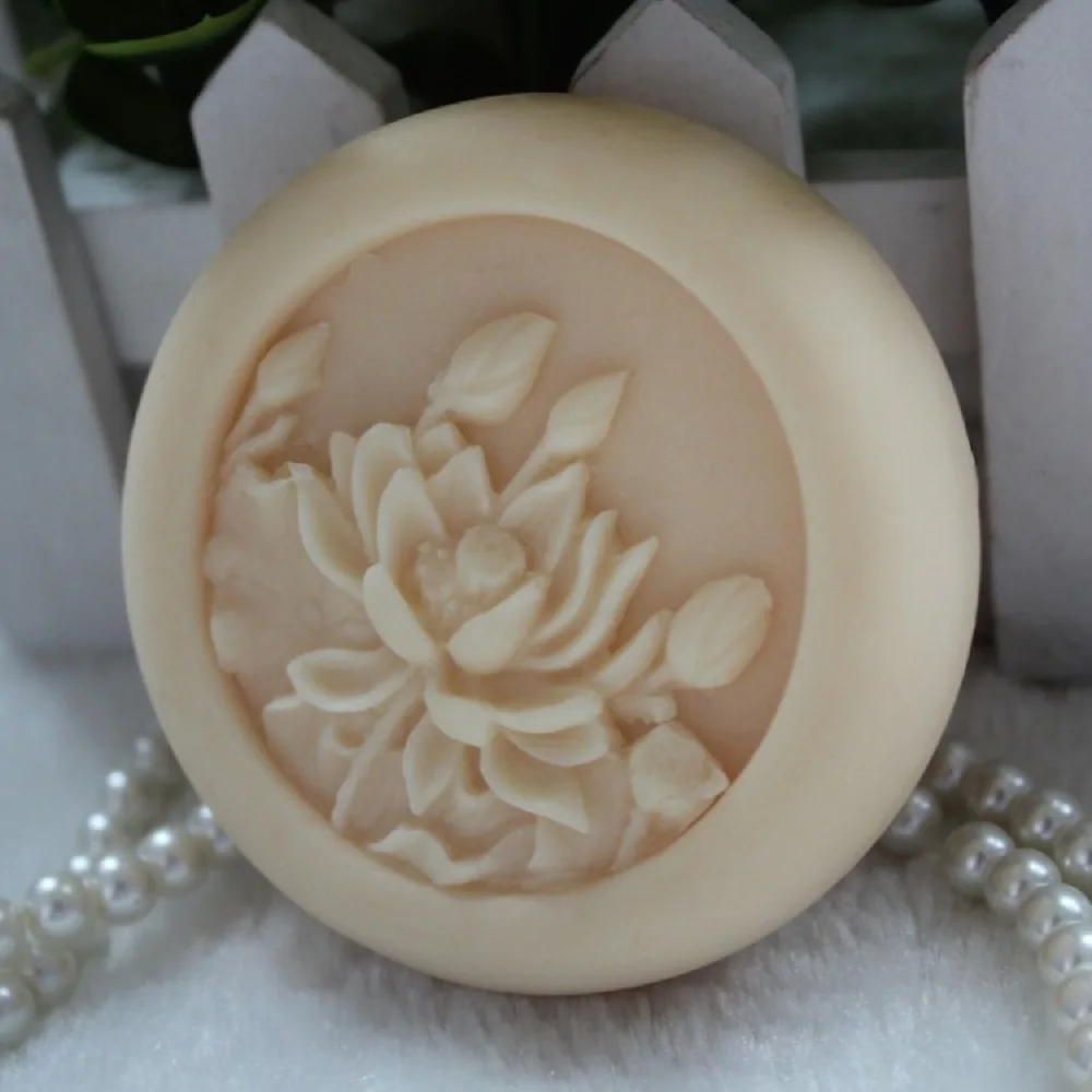 1pcs Water Lily (zx11) Silicone Handmade Soap Mold Crafts DIY Mould