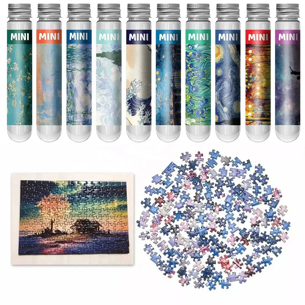 

150PCS/Set High Quality Oil Painting Jigsaw Puzzles Gifts Mini Puzzle Game Test Tube Decompression Game Adult Children