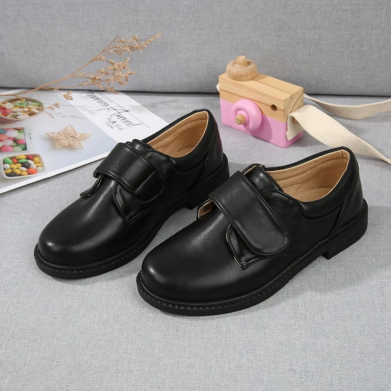 Kids Leather Shoe Spring Autumn Black Shoes for Boys Children School Uniform Shoes Fashion Toddlers Students Causal Shoes Soft