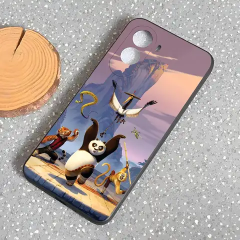 K-Kung F-Fu P-Pandas Phone Case For Poco M7 M6 M5 S M4 F7 Ultra F6 F5 X7 X6 X5 X4 GT Pro Black Soft Shell
