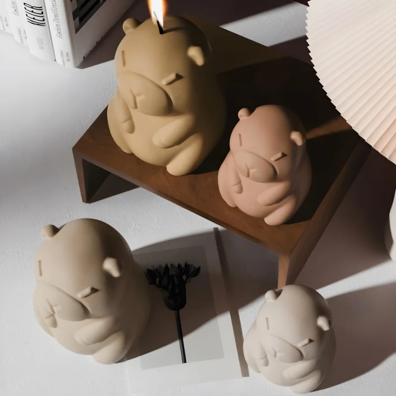 Capybara Pudding Baking Silicone Mold DIY Animal Shape Aroma Candle Home Decor Plaster Resin Molds Creative Handmade Gift Making