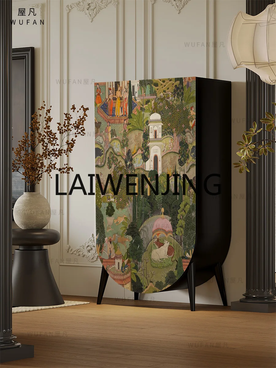 

American-Style Solid Wood Double-Door Bedroom Cabinet Home Walnut Custom Side Cabinet