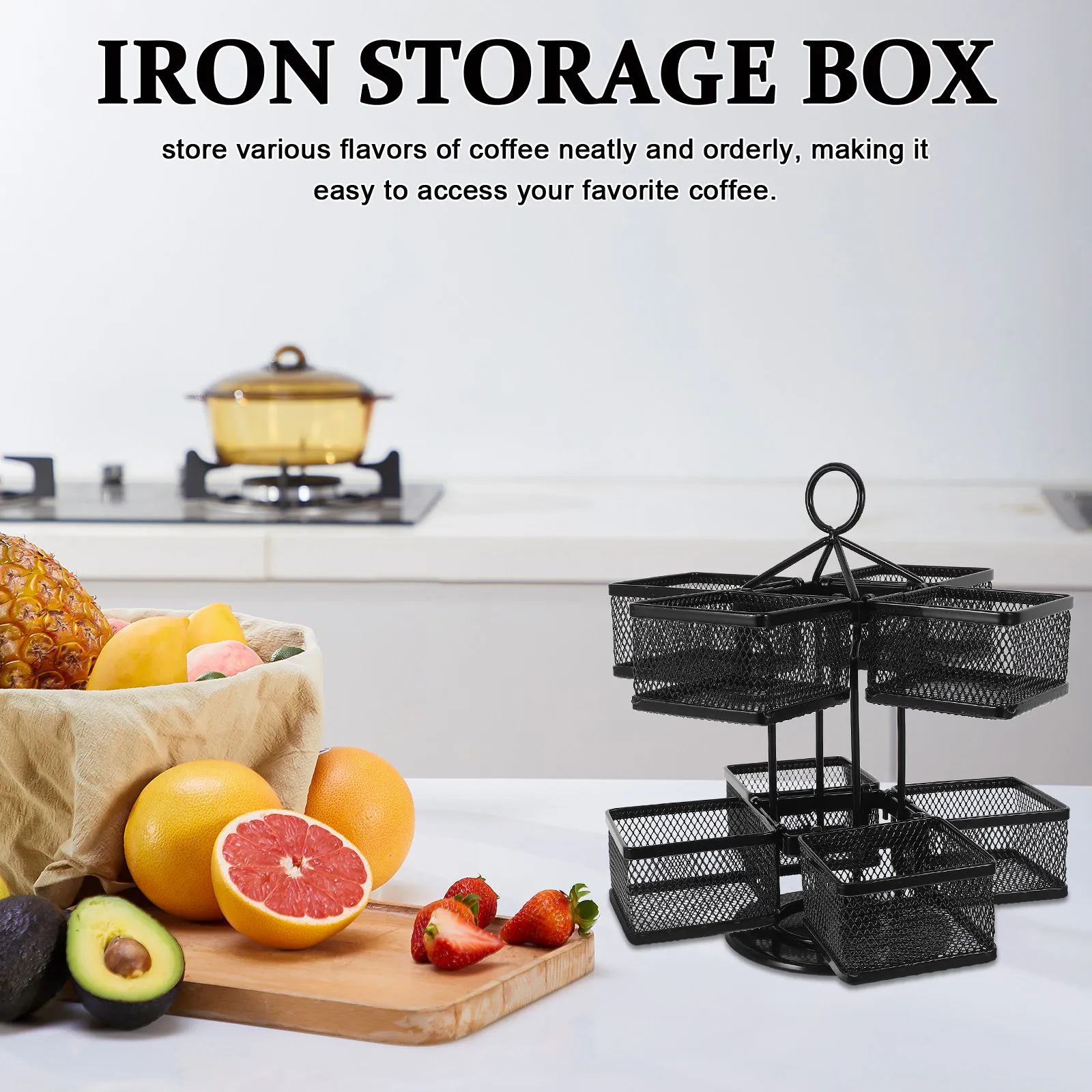 Tea Bag Storage Box Rotating I - Coffee Tea Creamer ulasan dan harga