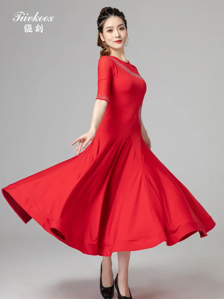 X2ree-Jupe de brevModerne pour Femme, Costumes de Valse Adulte, brevLatine Trempée, Robe de Performance