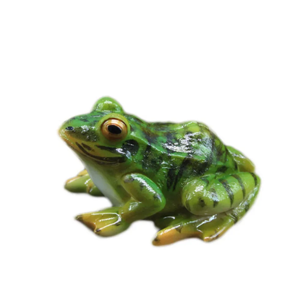 Mini Resin Frog Statue Life Like Durable Terrarium Micro Landscape Frog Animal Figurine Desktop Home Pond Fish Tank Yard Decor