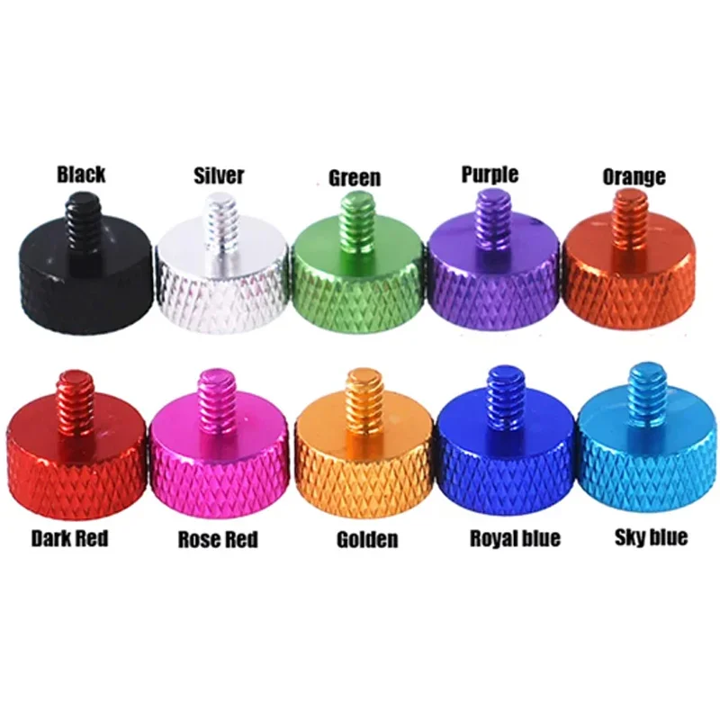 Hongtu UNC 6#-32*5MM Colorful Thumb Screws - Aluminium Flat Knurled Design, Ideal for PC Computer Case Fastening