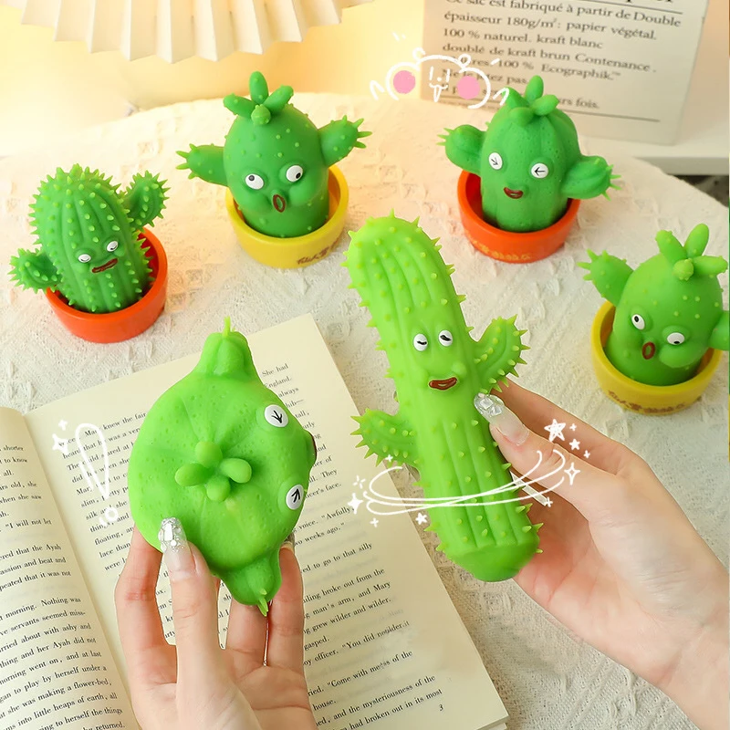 

Funny Cactus Squeeze Toys Slow Rising Squishy Fidget Toy Novelty Cacti Stress Relief Toys for Kids Adults Gifts Home Table Decor