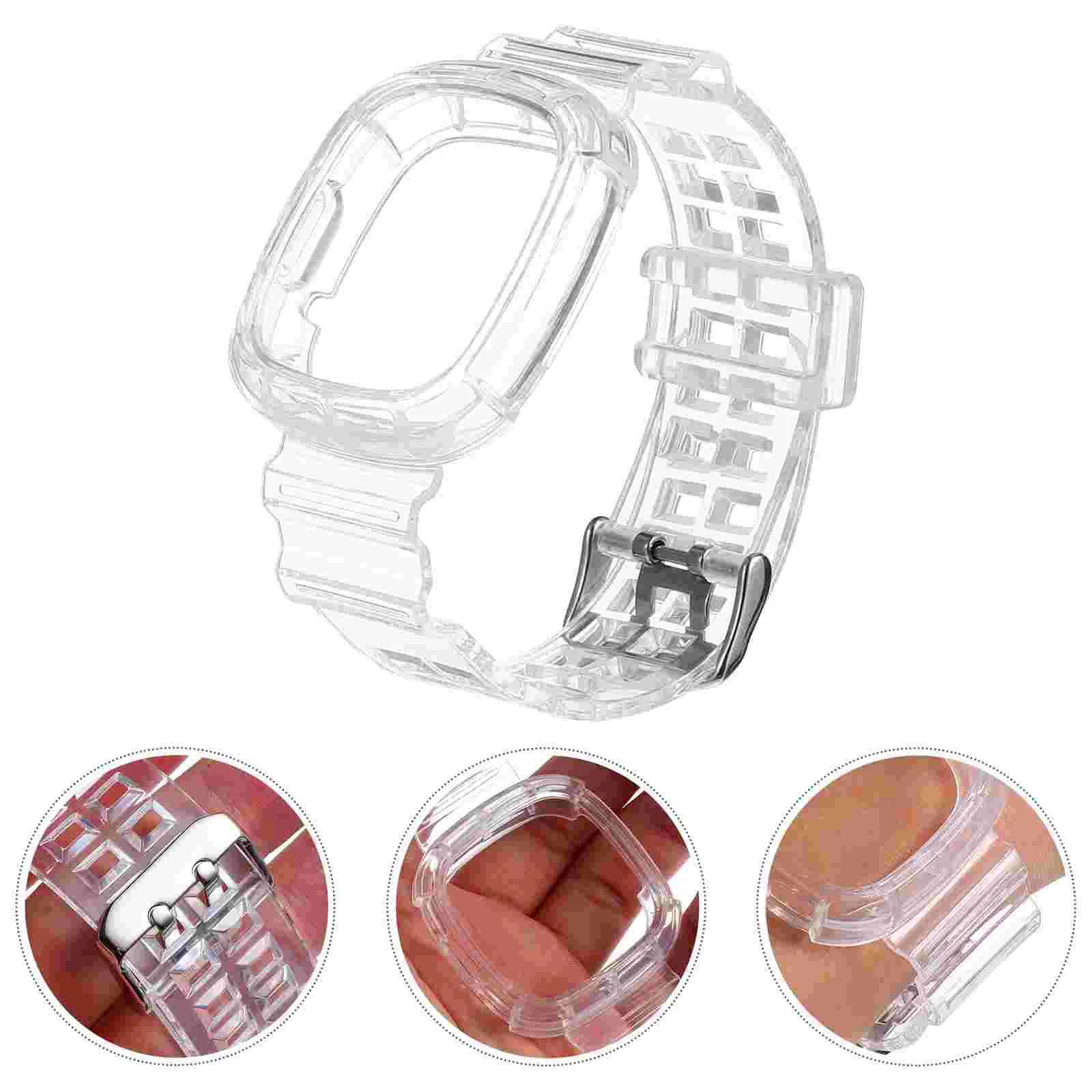 

Transparent Watch Strap Wristband Case Watchband Quick Release Shell Protective Film Bands Tpu Material