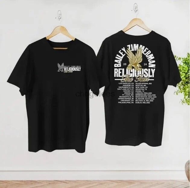 Bailey Zimmerman Religiously Tour 2024 Black T-Shirt Gift Fans Music All Size