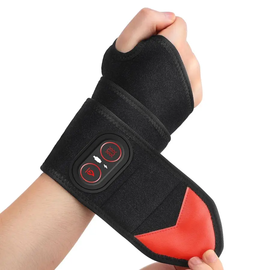 

Wrist Hand Heating Pad Massage for Pain Relief, Rechargeable Heated Wrist Brace for Carpal Tunnel, Red Light Therapy Heated Wris