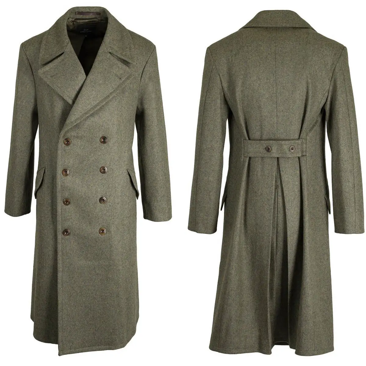 

Designer Men Long Coat Pockets Pleats Wool Blends Trench Coats Wear Warm Jacket Plus Size Business Blazers Customized