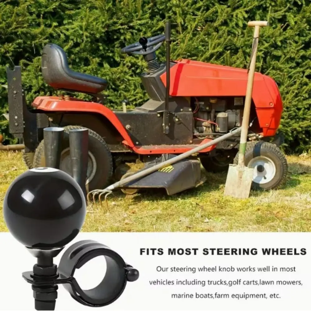 

Black Billiard Ball Steering Wheel Spinner Turning Handle Heavy Duty Steering Wheel Booster Spinner Handle Driving Aid