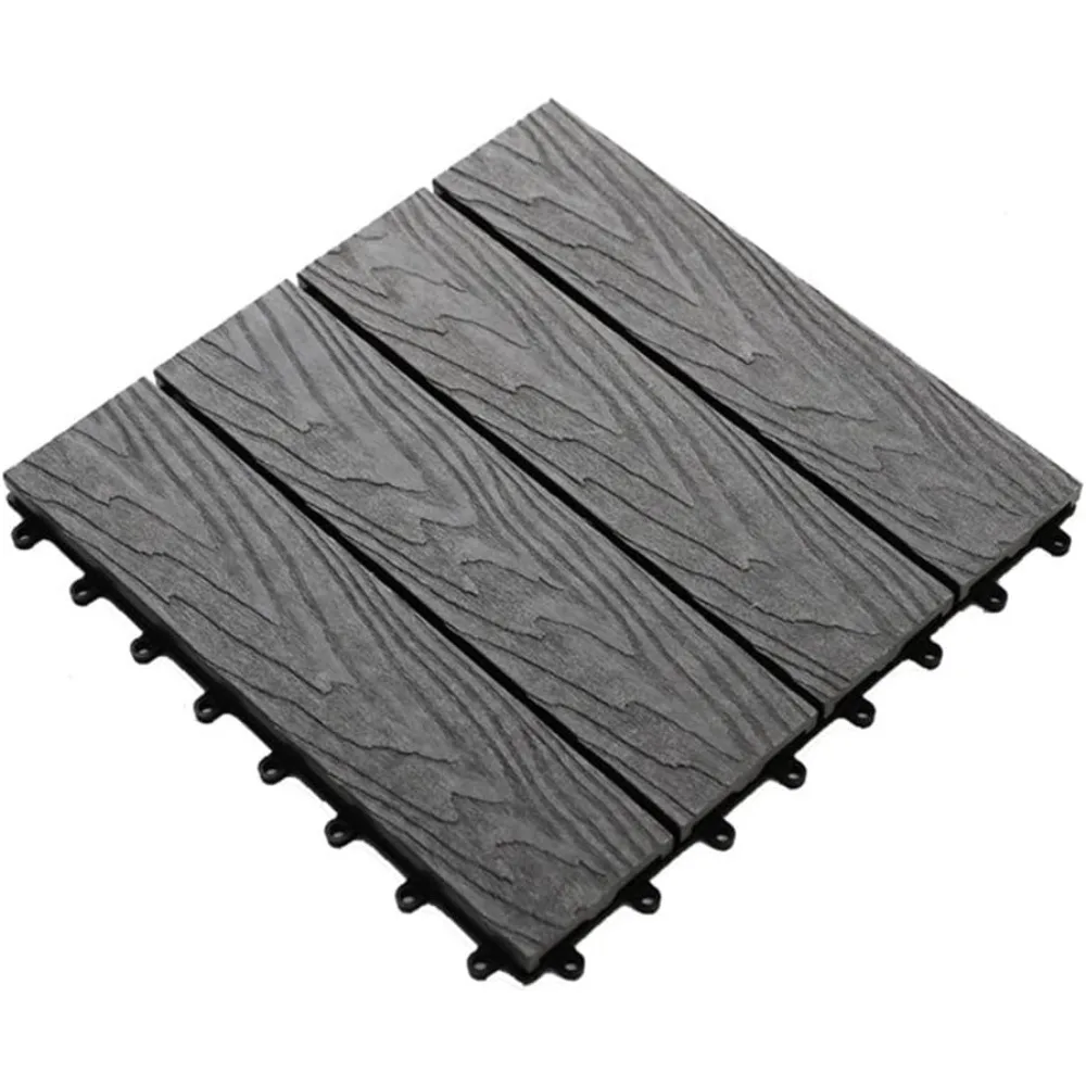 

Deck Tiles Wood Grain Decorative Floor, Outdoor Waterproof Interlocking Deck Tiles, for Home Balcony Patio Garden Floor