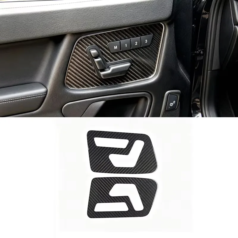 Real carbon fiber carbon fiber seat adjustment switch button decorative cover Used for Mercedes Benz G-Class W463 G500 2013-2018