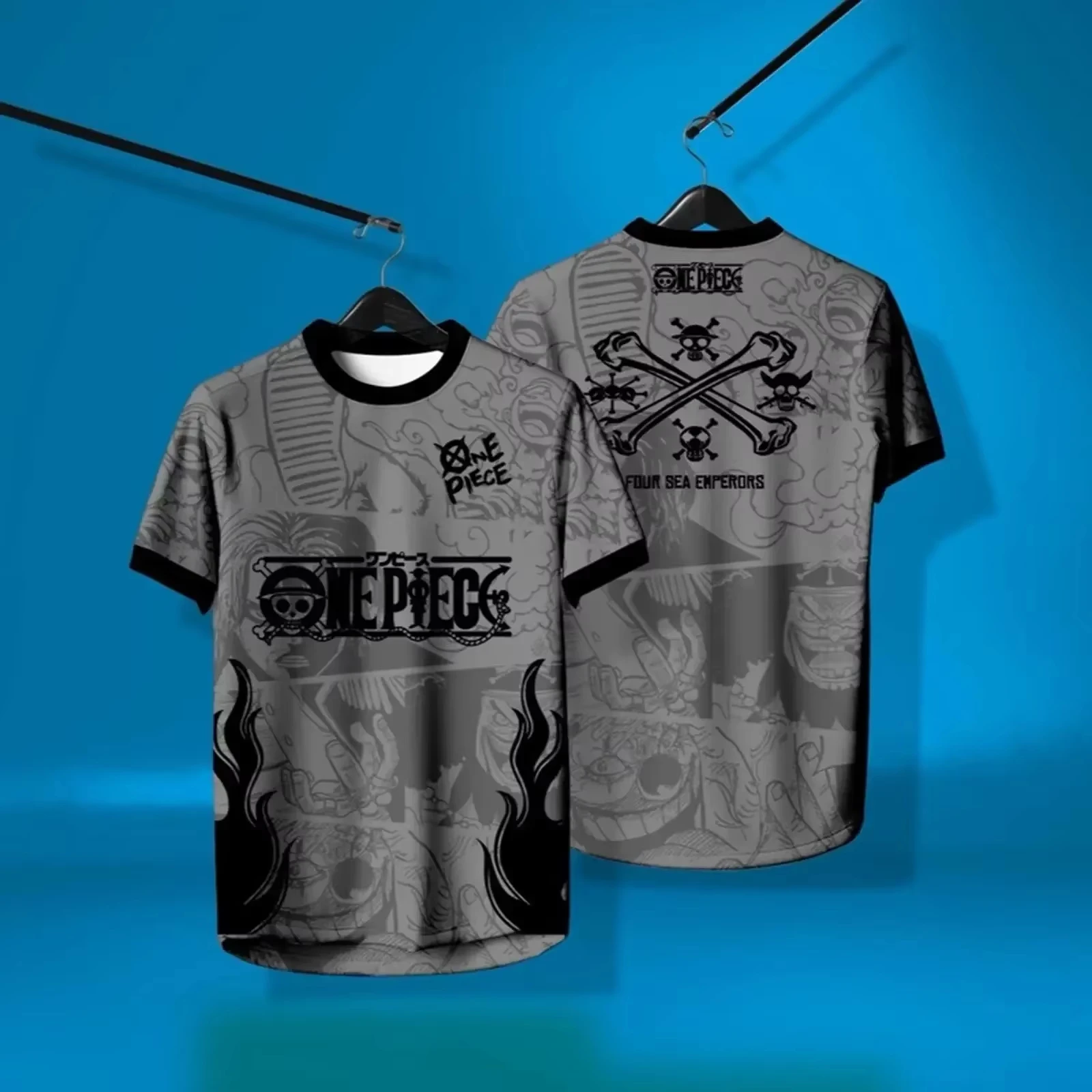 One Piece New Anime Luffy Summer Jersey T-shirt 3D Multifunctional Casual Sports T-shirt Suitable for Both Men and Women