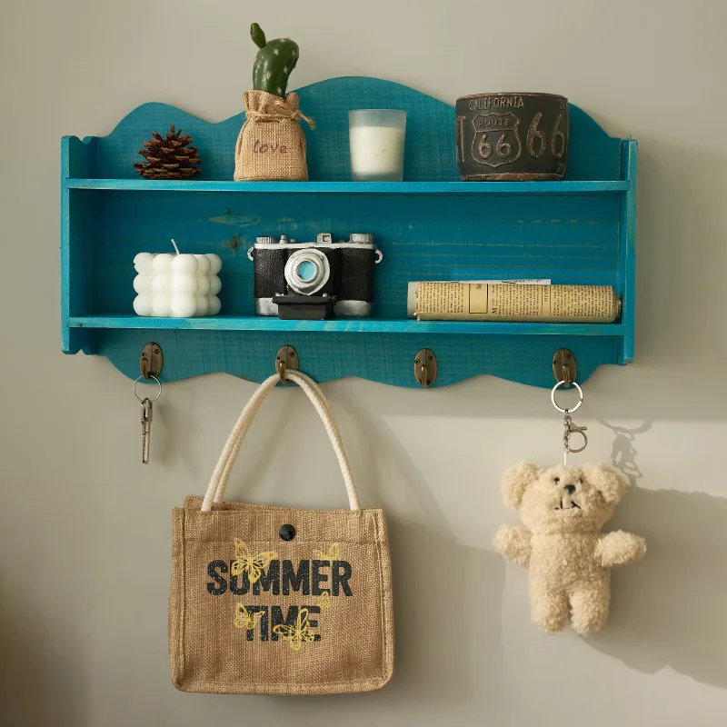 Nordic Kitchen Wall-Mounted Storage Shelf | Solid Wood Display Rack for Dining Room Organization & Decoration