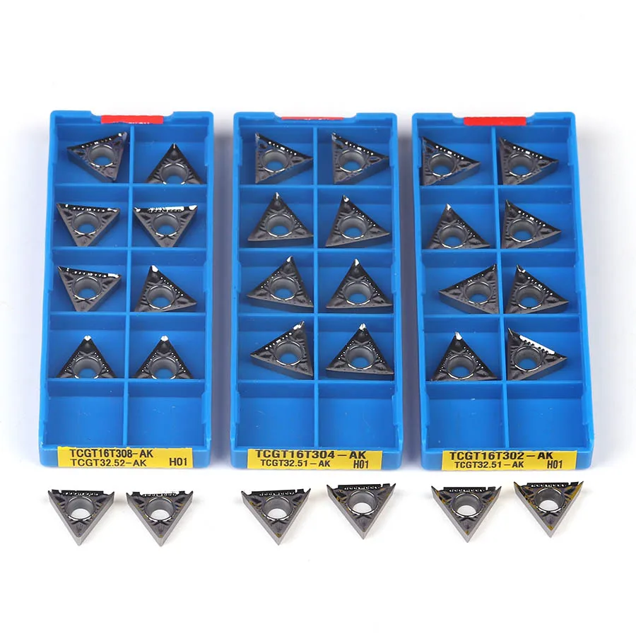 TCGT16T302 TCGT16T304 TCGT16T308 AK H01 Nhôm Lưỡi Dao Lắp Carbide Lắp Tiện Bằng Máy CNC Cắt Dụng Cụ Quay Lắp Dụng Cụ TCGT