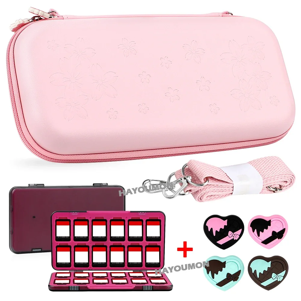 

For Switch 2 Waterproof Large Storage Bag Carrying PU Case with Silicone Thumb Stick Caps 24in1 Game Card Case for NS2 Accessory