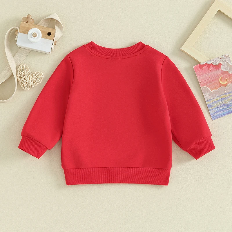 Valentine s Day Toddler Boys Girls Hoodies Letter Heart Print Crew Neck Long Sleeve Kids Pullovers Baby Fall Tops Winter Clothes